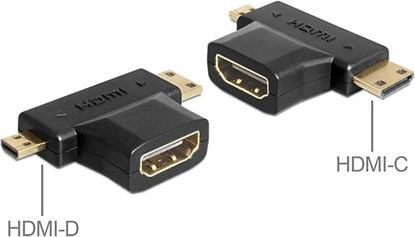 Attēls no Delock Adapter HDMI-A female > HDMI-C + HDMI-D male
