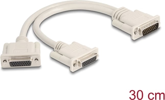 Picture of Delock Adapter Y-Cable Splitter D-Sub HD 26 pin male to 2 x D-Sub HD 26 pin female with screws 30 cm