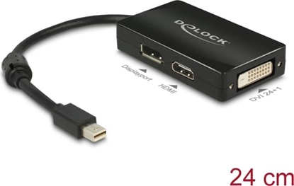Attēls no Delock Adapter mini DisplayPort 1.1 male > DisplayPort / HDMI / DVI female Passive black