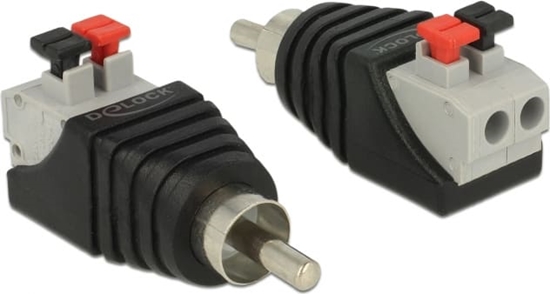Picture of Delock Adapter RCA male > Terminal Block with push button 2 pin