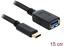Attēls no Delock Adapter SuperSpeed USB (USB 3.1, Gen 1) USB Type-C™ male > USB Type A female 15 cm black