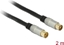 Attēls no Delock Antenna Cable IEC Plug > IEC Jack RG-6/U quad shield 2 m black Premium