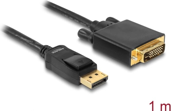 Picture of Delock Cable DisplayPort 1.1 male > DVI 24+1 male passive 1 m black