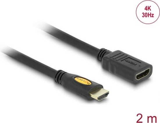 Изображение Delock Cable High Speed HDMI with Ethernet – HDMI A male > HDMI A female 2 m