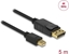 Attēls no Delock Cable Mini DisplayPort 1.2 male > DisplayPort male 4K 60 Hz 5.0 m