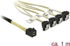 Picture of Delock Cable Mini SAS HD SFF-8643 > 4 x SATA 7 Pin angled 1 m