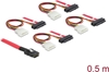 Picture of Delock Cable mini SAS SFF-8087 > 4 x SAS SFF-8482 + power 0.5 m