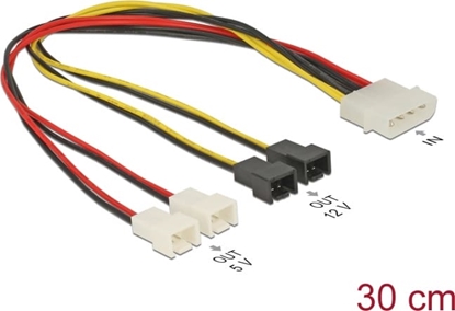 Attēls no Delock Cable power Molex 4 pin male  4 x 2 pin fan