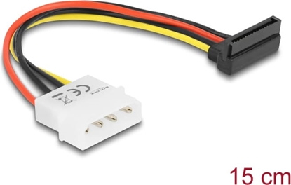 Attēls no Delock Cable SATA 15 pin HDD to 4 pin male – angled