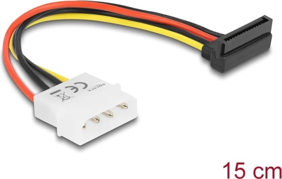 Picture of Delock Cable SATA 15 pin HDD to 4 pin male – angled