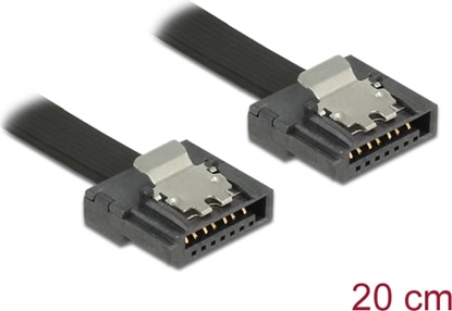 Attēls no Delock Cable SATA FLEXI 6 Gbs 20 cm black metal