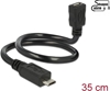 Picture of Delock Cable USB 2.0 Micro-B male > USB 2.0 Micro-B female OTG ShapeCable 0.35 m