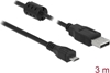 Picture of Delock Cable USB 2.0 Type-A male > USB 2.0 Micro-B male 3.0 m black