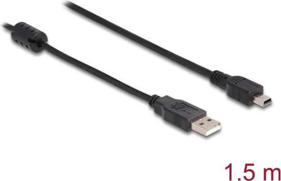 Picture of Delock Cable USB 2.0 Type-A male > USB 2.0 Mini-B male 1.5 m black