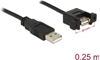 Picture of Delock Cable USB 2.0 Type-A male > USB 2.0 Type-A female panel-mount 0.25 m