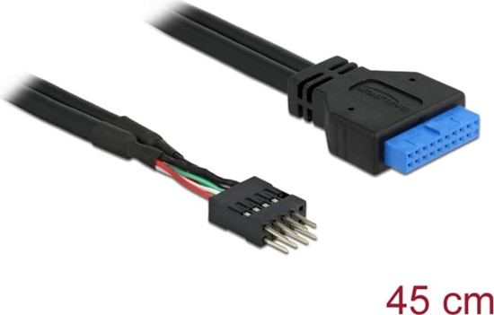 Picture of Delock Cable USB 3.0 pin header female > USB 2.0 pin header male 45 cm