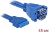 Picture of Delock Cable USB 3.0 pin header female to 2 x USB 3.0-A female stacked
