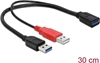Изображение Delock Cable USB 3.0 type A male + USB type A male > USB 3.0 type A female