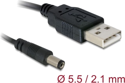 Attēls no Delock Cable USB Power > DC 5.5 x 2.1 mm Male 1.0 m