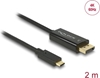 Изображение Delock Cable USB Type-C™ male > DisplayPort male (DP Alt Mode) 4K 60 Hz 2 m black