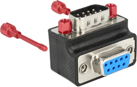Picture of Delock D-Sub 9 pin male > female 90° angled Nut and Screw changeable