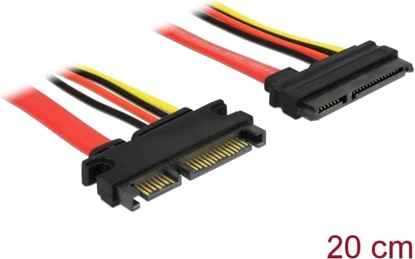 Attēls no Delock Extension cable SATA 6 Gb/s 22 pin plug > SATA 22 pin receptacle (5 V + 12 V) 20 cm