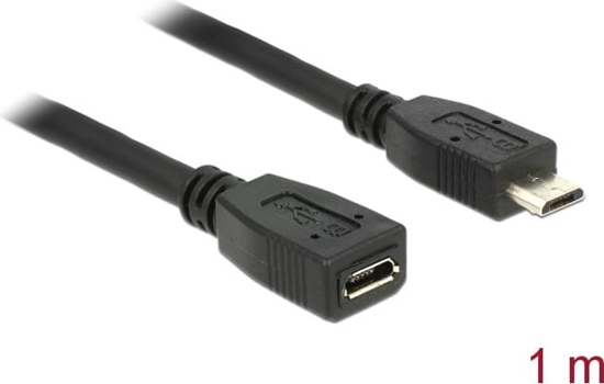 Picture of Delock Extension cable USB 2.0 type Micro-B male > USB 2.0 type Micro-B female 1 m