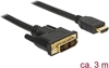 Picture of Delock HDMI to DVI 18+1 cable bidirectional 3 m