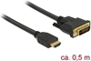 Picture of Delock HDMI to DVI 24+1 cable bidirectional 0.5 m