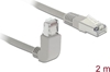 Picture of Delock Network cable RJ45 Cat.5e SF/UTP upwards angled / straight 2 m