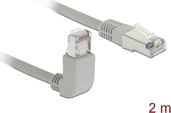 Picture of Delock Network cable RJ45 Cat.5e SF/UTP upwards angled / straight 2 m