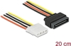 Picture of Delock Power Cable SATA 15 pin male > 4 pin female 20 cm