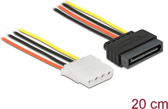 Picture of Delock Power Cable SATA 15 pin male > 4 pin female 20 cm