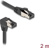 Picture of Delock RJ45 Network Cable Cat.8.1 S/FTP 90° downwards angled / straight 2 m black