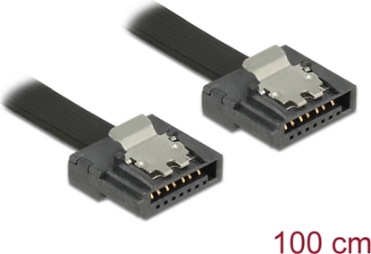 Attēls no Delock SATA 6 Gb/s Cable 100 cm black FLEXI