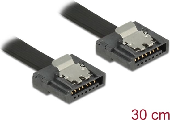 Picture of Delock SATA 6 Gb/s Cable 30 cm black FLEXI