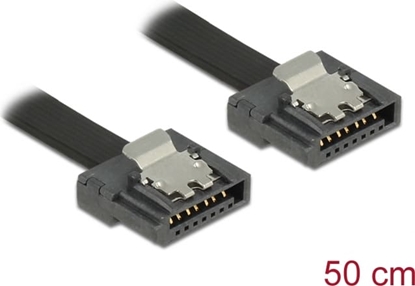Attēls no Delock SATA 6 Gb/s Cable 50 cm black FLEXI