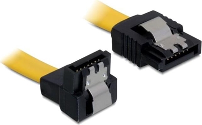 Attēls no Delock SATA 6 Gb/s Cable straight to downwards angled 50 cm yellow