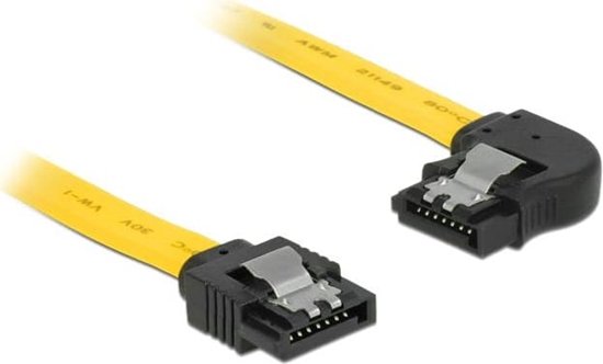 Picture of Delock SATA 6 Gb/s Cable straight to left angled 30 cm yellow
