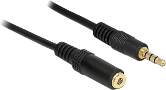 Picture of Delock Stereo Jack Extension Cable 3.5 mm 4 pin male to female 3 m black