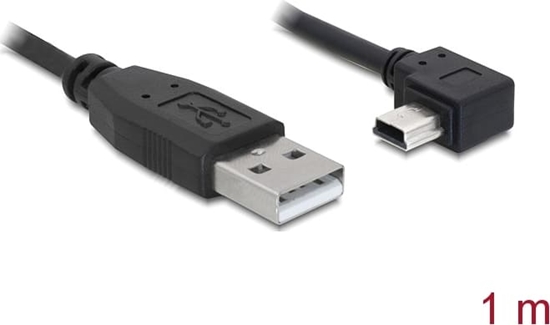 Picture of Delock USB 2.0 Cable Type-A male to Type Mini-B male angled 1 m