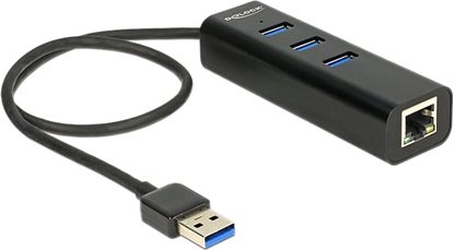 Picture of Delock USB 3.0 Hub 3 Port + 1 Port Gigabit LAN 10/100/1000 Mbps