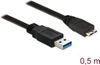 Picture of Delock USB 5 Gbps Cable Type-A male to Type Micro-B male 0.5 m black