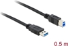 Picture of Delock USB 5 Gbps Cable Type-A male to Type-B male 0.5 m black
