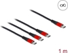 Picture of Delock USB Charging Cable 3 in 1 USB Type-C™ to 3 x USB Type-C™ 1 m black / red