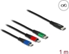 Picture of Delock USB Charging Cable 3 in 1 USB Type-C™ to Lightning™ / Micro USB / USB Type-C™ 1 m