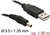 Изображение Delock USB Power cable to DC 3.5 x 1.35 mm male 1.5 m