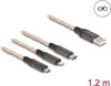 Picture of Delock USB RGB Charging Cable 3 in 1 Type-A to Lightning™ / Micro USB / USB Type-C™ 1.20 m