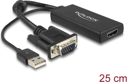 Attēls no Delock VGA to HDMI Adapter with Audio black
