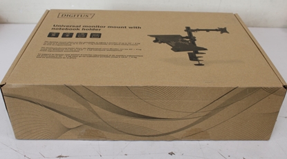 Изображение SALE OUT. DIGITUS Universal Monitor Mount with Notebook Holder | SALE OUT. Digitus Desk Mount | DA-90436 | Tilt, swivel, height adjustment, rotate | Maximum weight (capacity) 9 kg | UNPACKED, SCRATCHED ON TUBE | Black